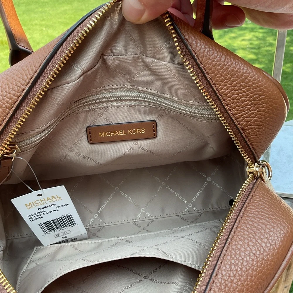 Michael Kors Brown Pebbled Leather Satchel